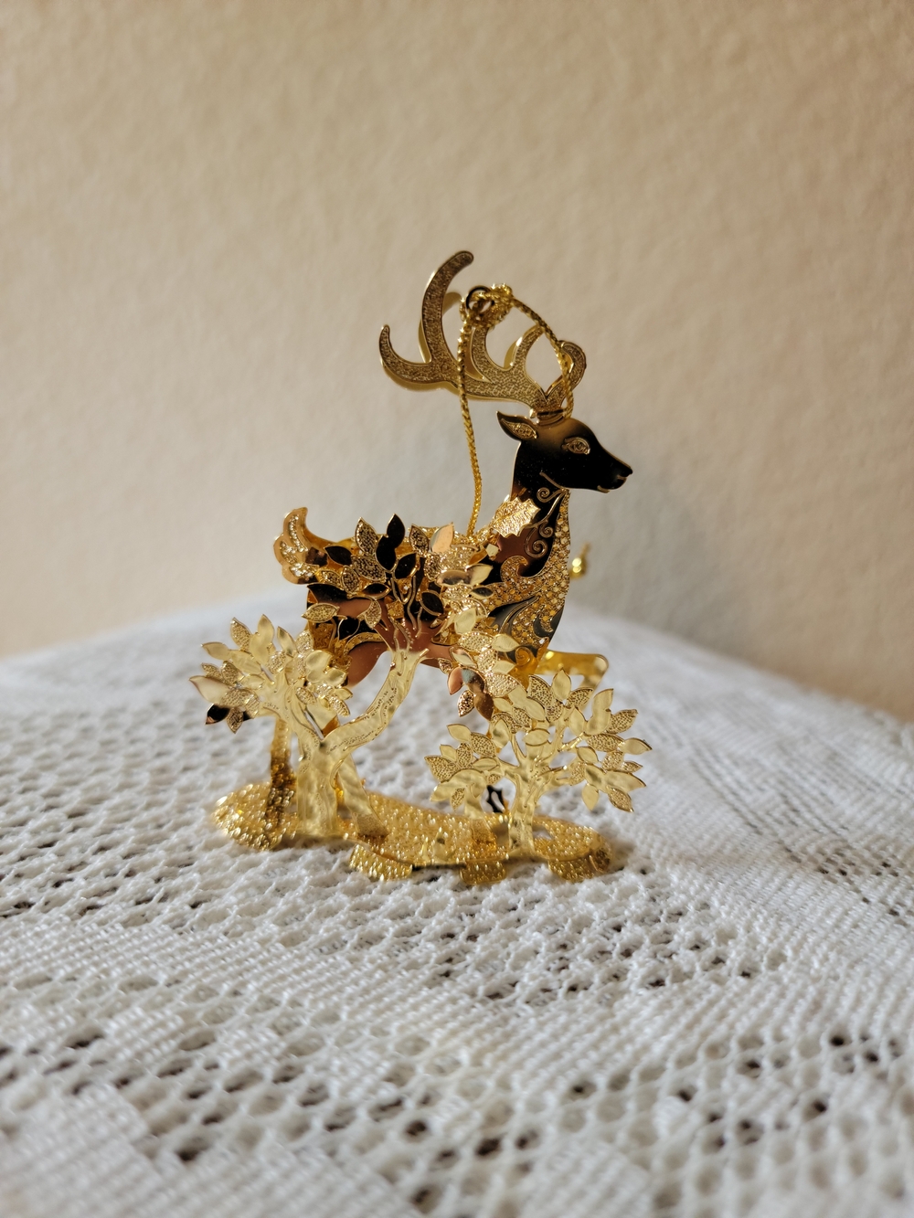 Danbury Mint Gold Reindeer Ornament